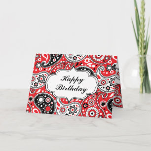 Carte Pays Western Paisley Joyeux anniversaire