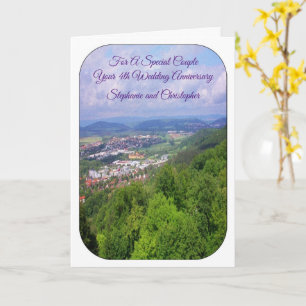 Carte Paysage 4e anniversaire Mariage personnalisé