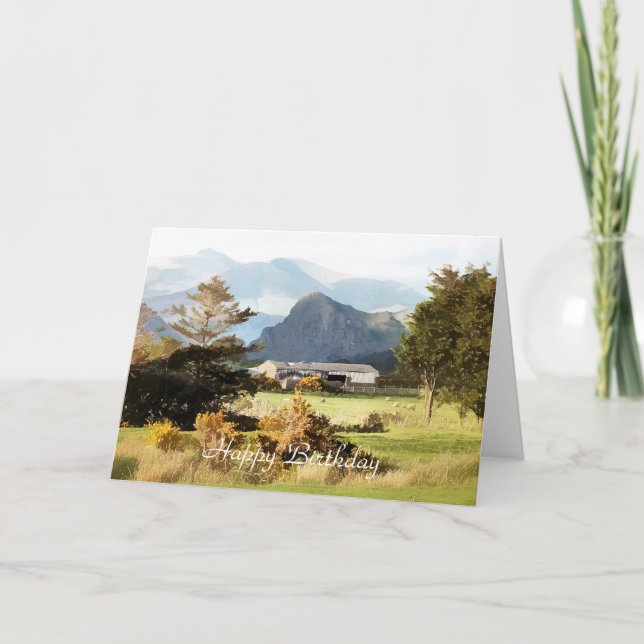 CARTE PAYSAGE AGRICOLE ET MONTAGNE BIEN ÉLÉGÉ (Devant)
