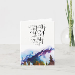 Carte Paysage aquarelle avec écriture biblique