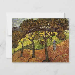Carte Paysage, Arbres et Personnages de Vincent van Gogh