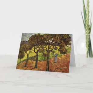 Carte Paysage, Arbres et Personnages de Vincent van Gogh