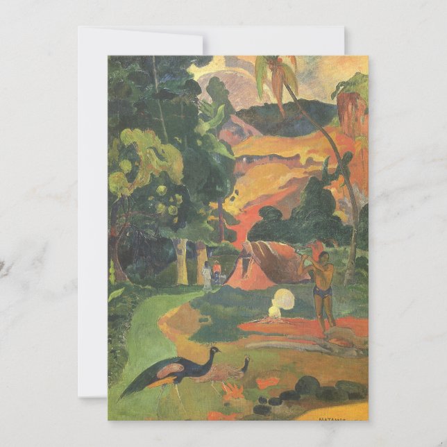 Carte Paysage avec des paons par Paul Gauguin (Devant)
