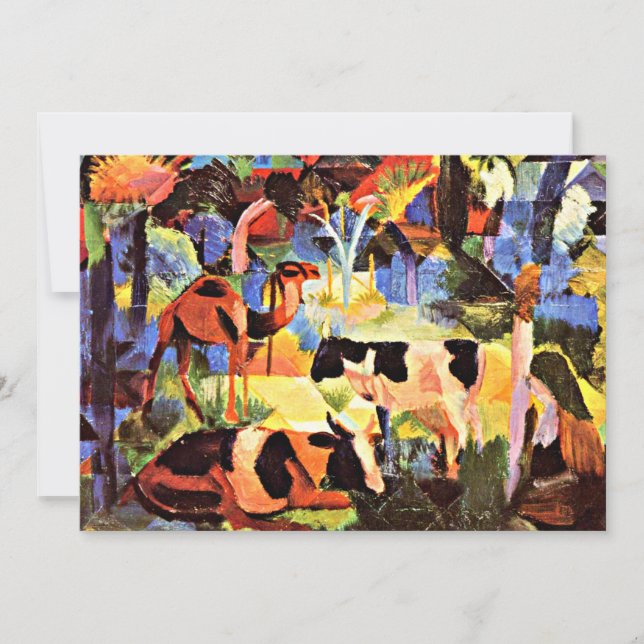 Carte Paysage avec vaches et chameau (Devant)
