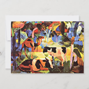 Carte Paysage avec vaches et chameau