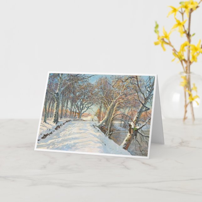 Carte Paysage couvert de neige, Viggo Langer (Fleur jaune)