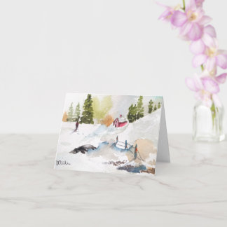 Carte Paysage de campagne à l'aquarelle Noël