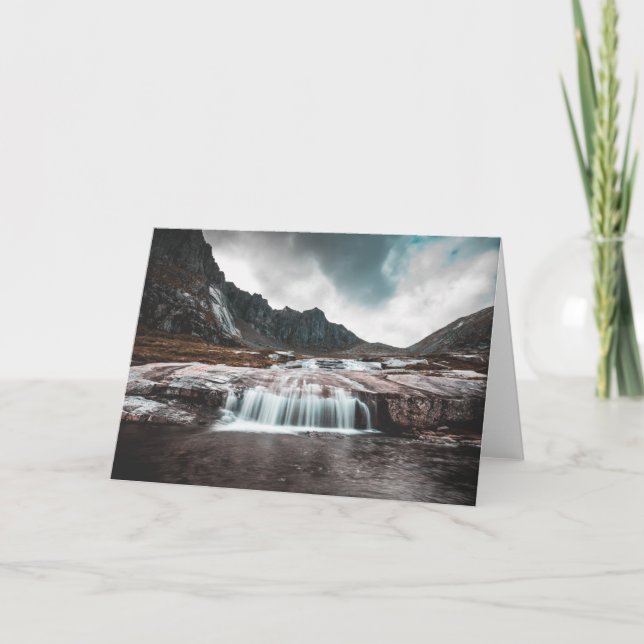 Carte Paysage de la cascade Lofoten (Devant)