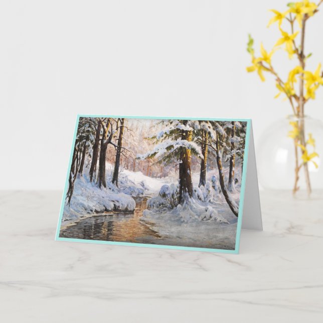 Carte Paysage de la forêt de neige, Walter Moras (Fleur jaune)