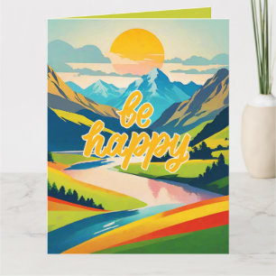 Carte Paysage de la montagne Retro