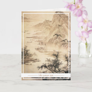 Carte Paysage de peinture de Sumi-e en Chine Vintage
