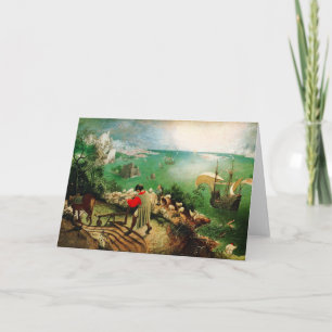 Carte Paysage de Pieter Bruegel avec l'automne d'Icare