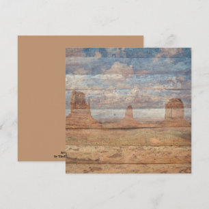 Carte Paysage désertique Buttes de grès et ciel céleste