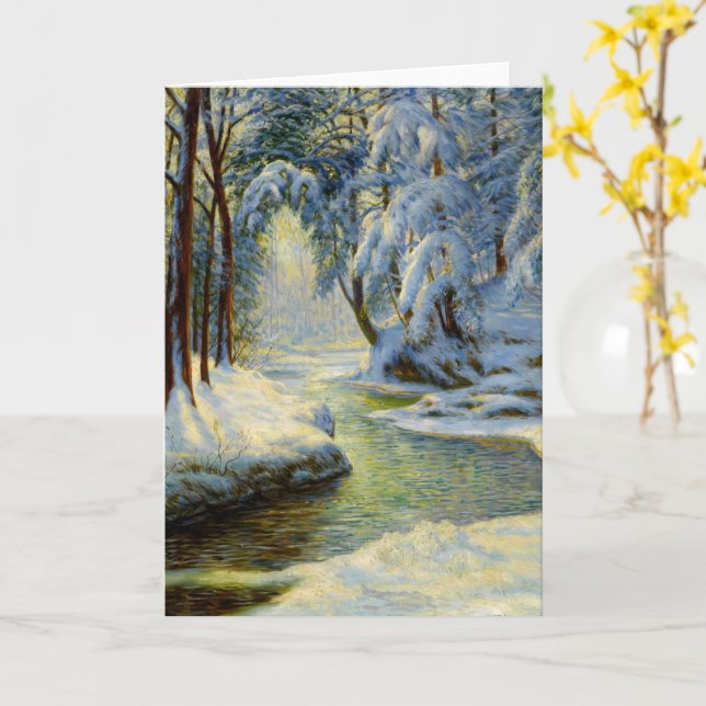 Carte Paysage d'hiver, (Fleur jaune)