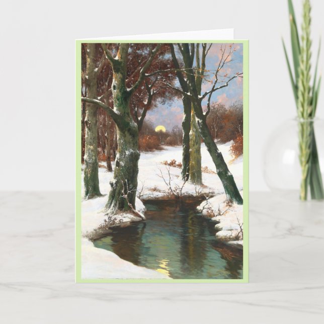 Carte Paysage D'Hiver Avec Lune Levante (Devant)