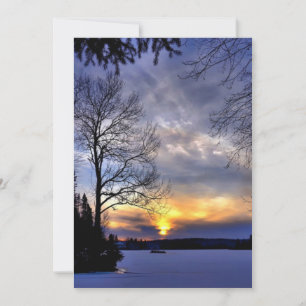 Carte Paysage d'hiver, nuit d'hiver gelée