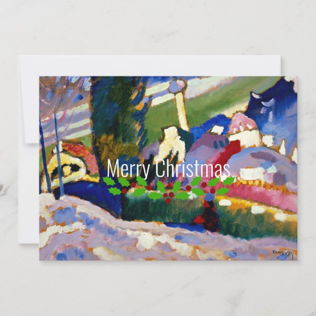 Carte Paysage hivernal de Kandinsky avec église, Noël (Devant)