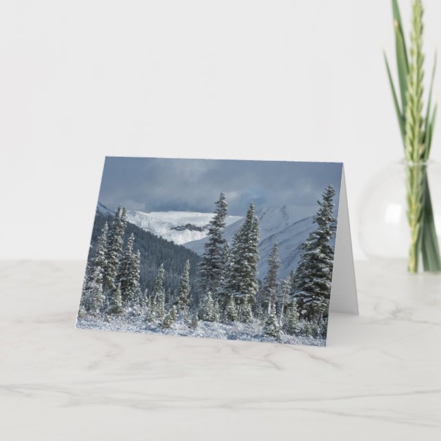 Carte Paysage hivernal - Montagnes Arbres Neige (Devant)