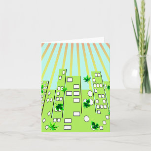 Carte Paysage urbain de la ville écologique verte avec d