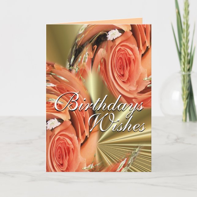 Carte Pch Rose Whirl—personnaliser de n'importe quelle o (Devant)