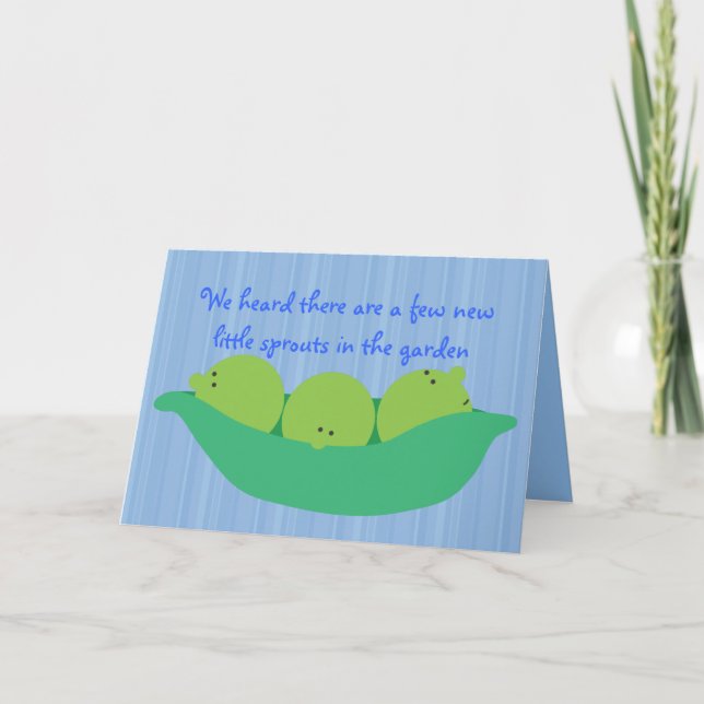 Carte Pea Pod Pals New Baby Boys Félicitations Card (Devant)