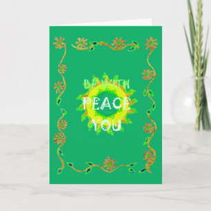 Carte Peace Be With You : Inspirant Vert et Jaune