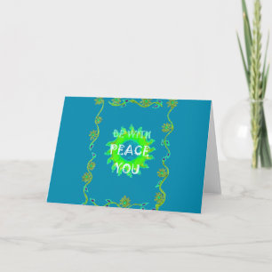 Carte Peace Be With You : Inspirant Vert et Jaune