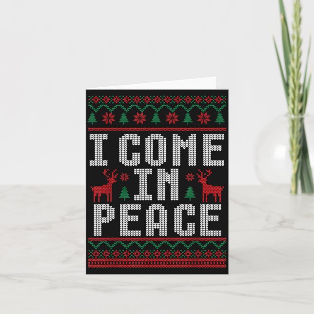 Carte Peace I Come In Peace Couple Matching Ugly Christm (Devant)