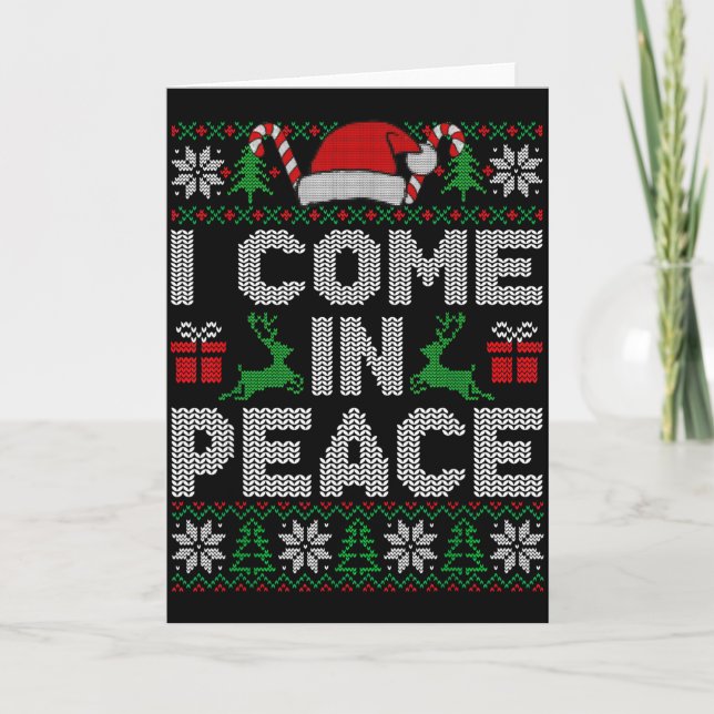 Carte Peace I Come In Peace Couple Matching Ugly Christm (Devant)