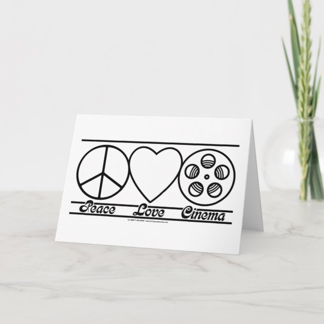 Carte Peace Love and Cinema (Devant)