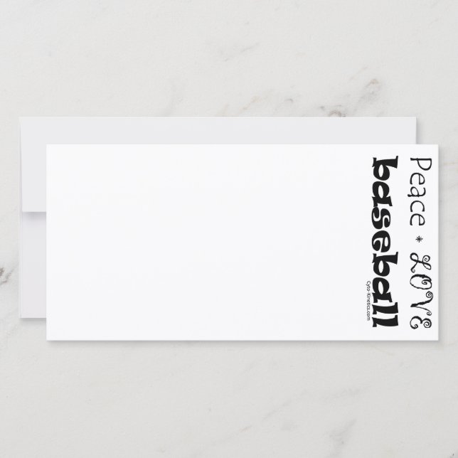 Carte Peace Love Baseball (Devant)