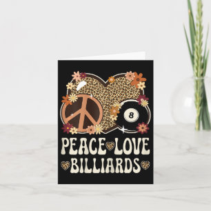 Carte Peace Love Billiards Lover Empreinte de léopard Gi