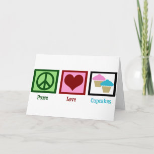 Carte Peace Love Cupcakes
