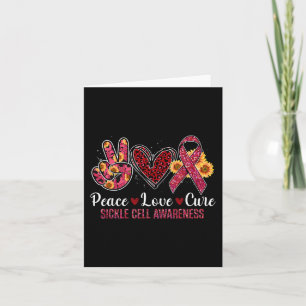 Carte Peace Love Cure Burgundy Ribbon Sickle Cell Award
