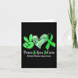 Carte Peace Love Cure Green Ribbon Chercheur de maladie 