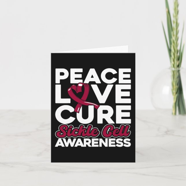 Carte Peace Love Cure Sickle Cell Awareness 1 (Devant)