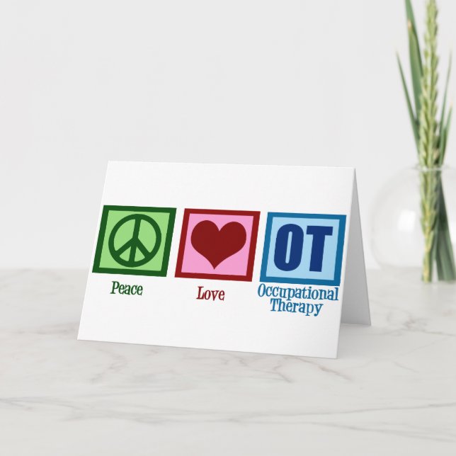 Carte Peace Love ergothérapie Office Vacances (Devant)
