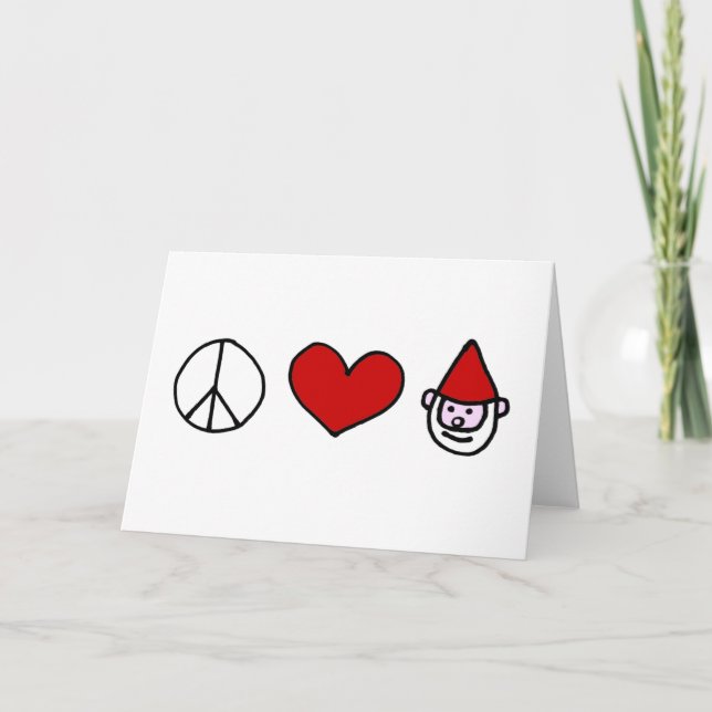 Carte Peace Love Gnome (Devant)