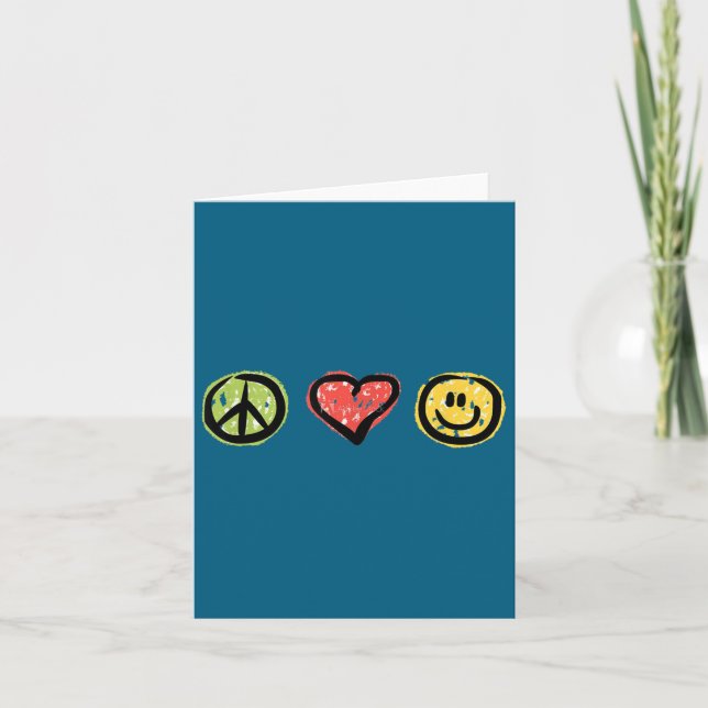 Carte Peace Love Hapness Insrational Hipe Gift  (Devant)