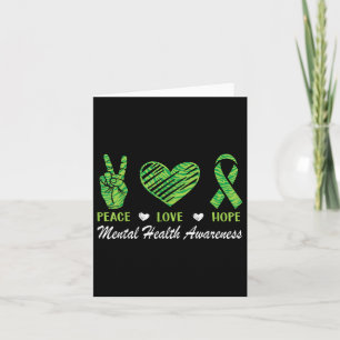 Carte Peace Love Hope Mental Health Awareness Green Ribb