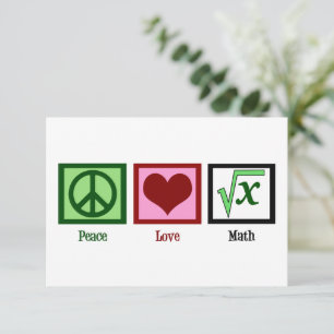 Carte Peace Love Math Enseignant Cute Algebra