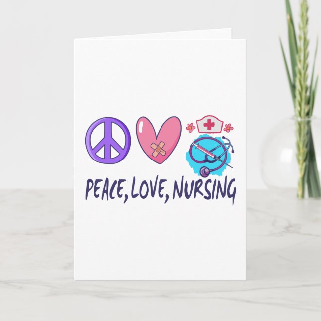 Carte Peace Love Nuring (Devant)