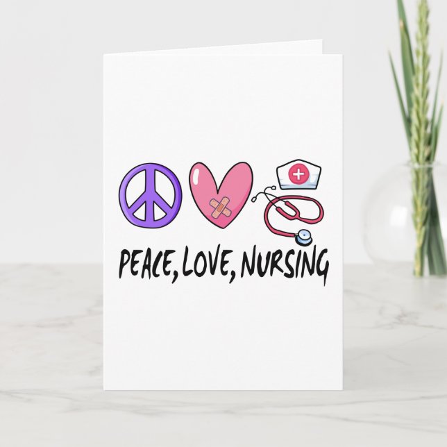 Carte Peace Love Nuring (Devant)