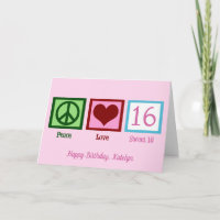 Peace Love Sweet 16 Cute Custom 16e anniversaire