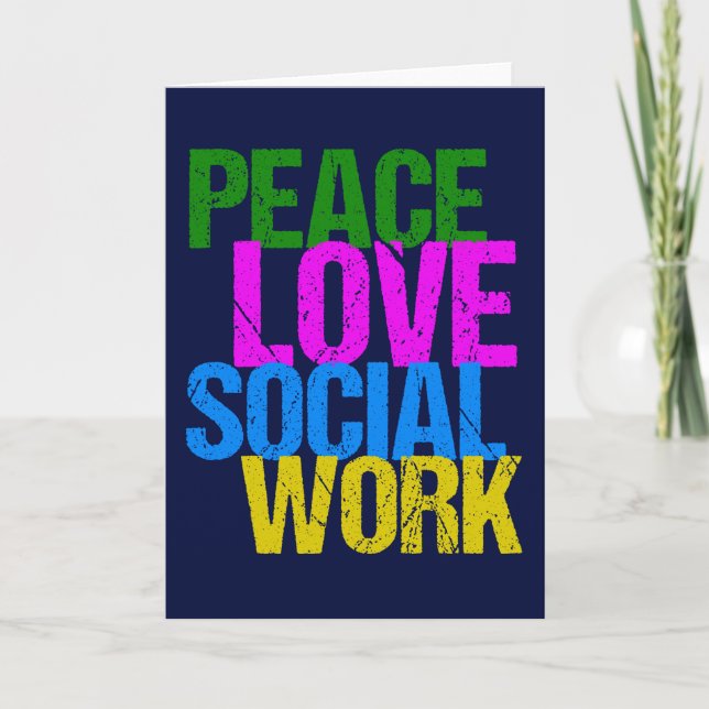 Carte Peace Love Travail social (Devant)