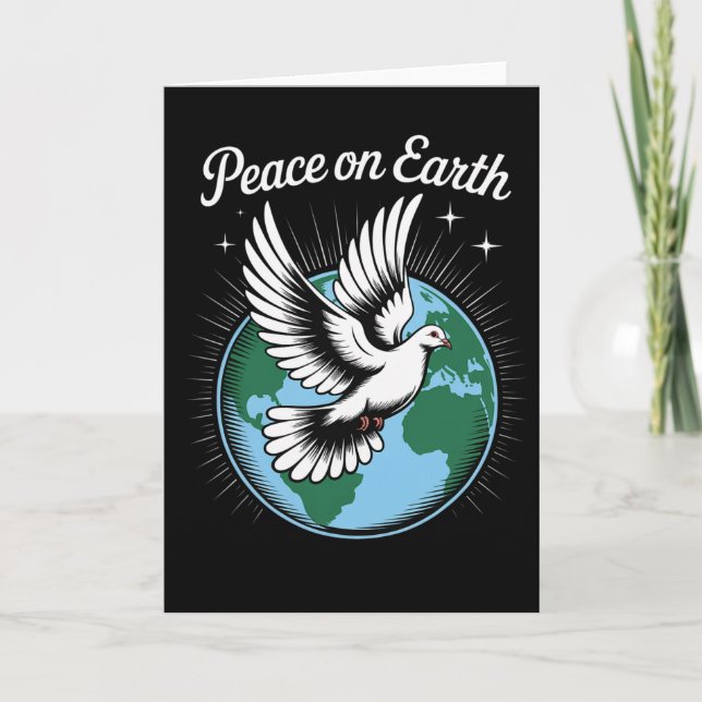 Carte Peace On Earth Dove And Globe Faith Christmas Spir (Devant)