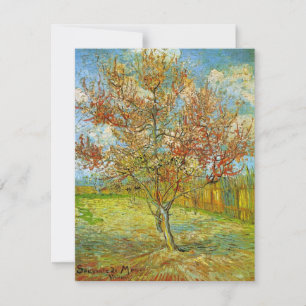Carte Peach Tree rose en fleurs par Vincent van Gogh