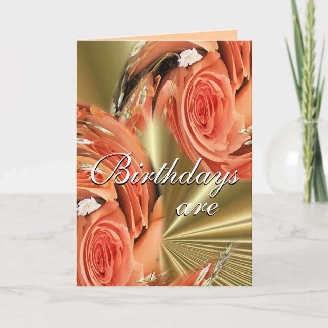 Carte PeachWhirl of Roses—personnaliser de n'importe que (Devant)