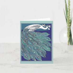 Carte Peacock Art Nouveau vintage