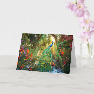 Carte Peacock Birds of Paradise Paysage Peinture